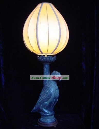 Chinese Antique Style Sunbird Brass Table Lantern