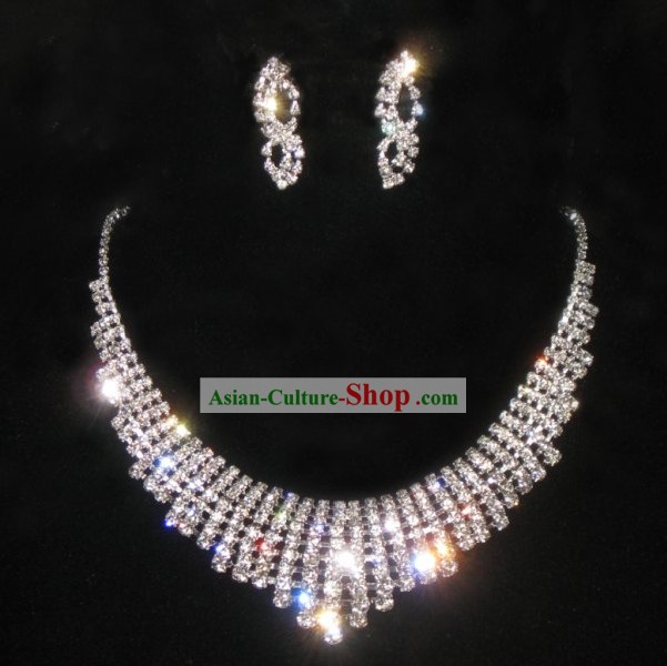 Necklace and Earrings Chinese Wedding Jewelry Set