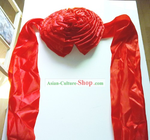 79 Inch Length Chinese Wedding Ceremony Lucky Red Flower