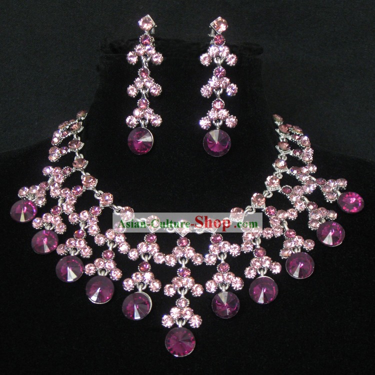 Chinese Classic Purple Wedding Jewelry Set