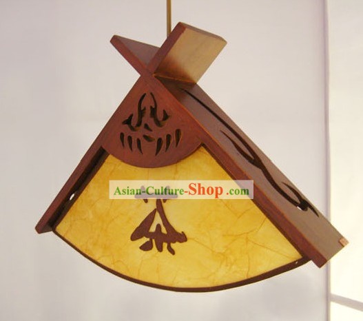 Chinese Lantern Carved teto de madeira Fan