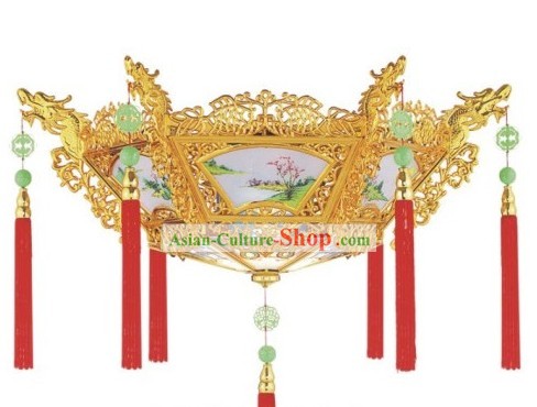 Chinese Electric Dragon Phoenix Ceiling Lantern