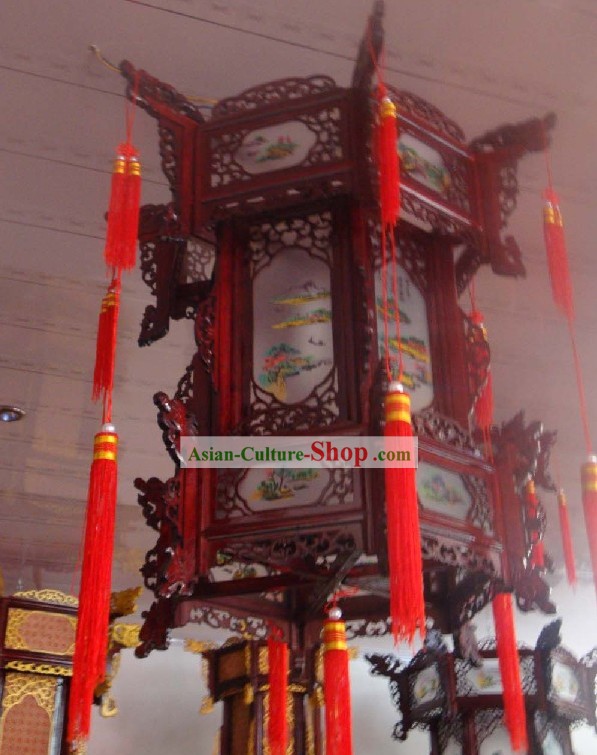 Três chineses Layers hexangular Palace Lantern