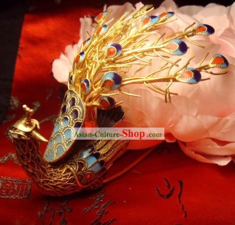 Chinese Tang Princess Peacock Headpiece Set