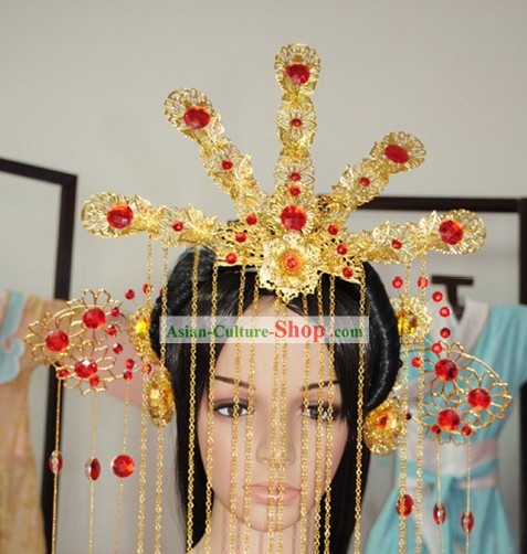 Hand Made Chinese Phoenix Wedding Hair Decoration Complete Set