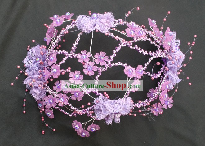 Hand Made Chinese Wedding Purple Hair Decoration Set