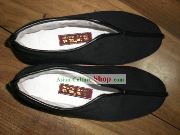 Plain Black Traditonnal Cotton Chinese Shoes