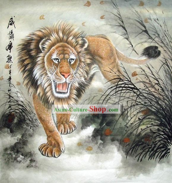 Peintures de lions chinois