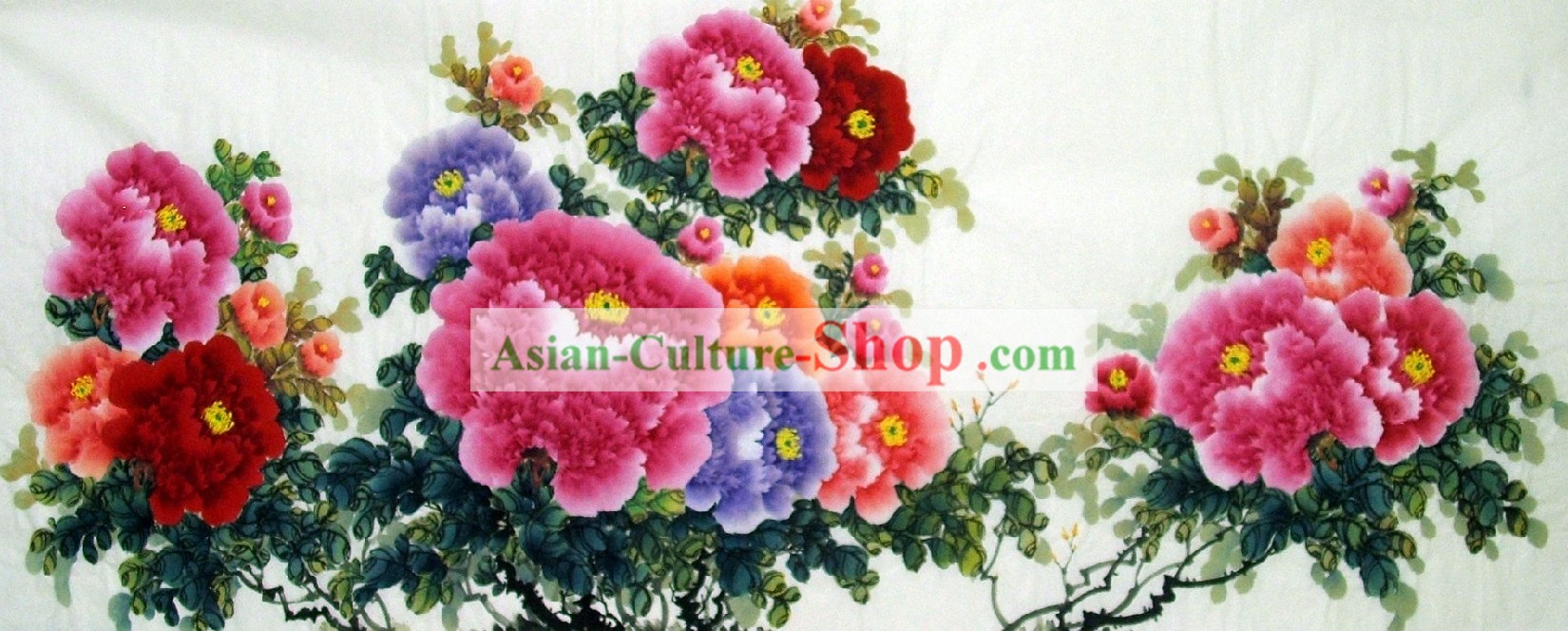 Pintura da flor de peônia Tradicional Chinesa