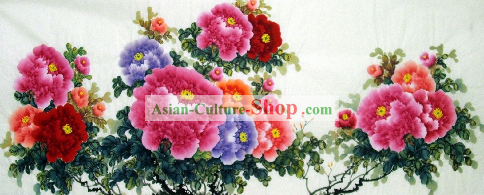 Chinese Traditional Peony Flower Painting