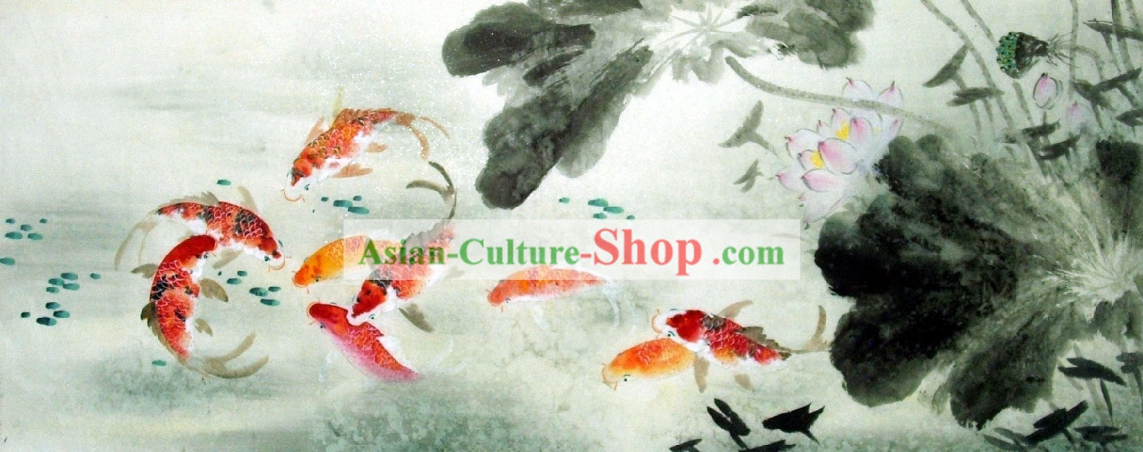 Carp pintura tradicional chinesa por Liu Lanting