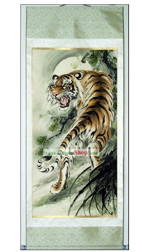 Tradicional chinesa Tiger Pintura Rei por Lin Mingqing