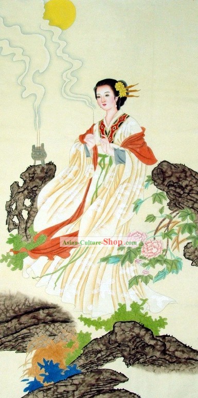 Pintura Lady tradicional chinês antigo por Liu Lanting
