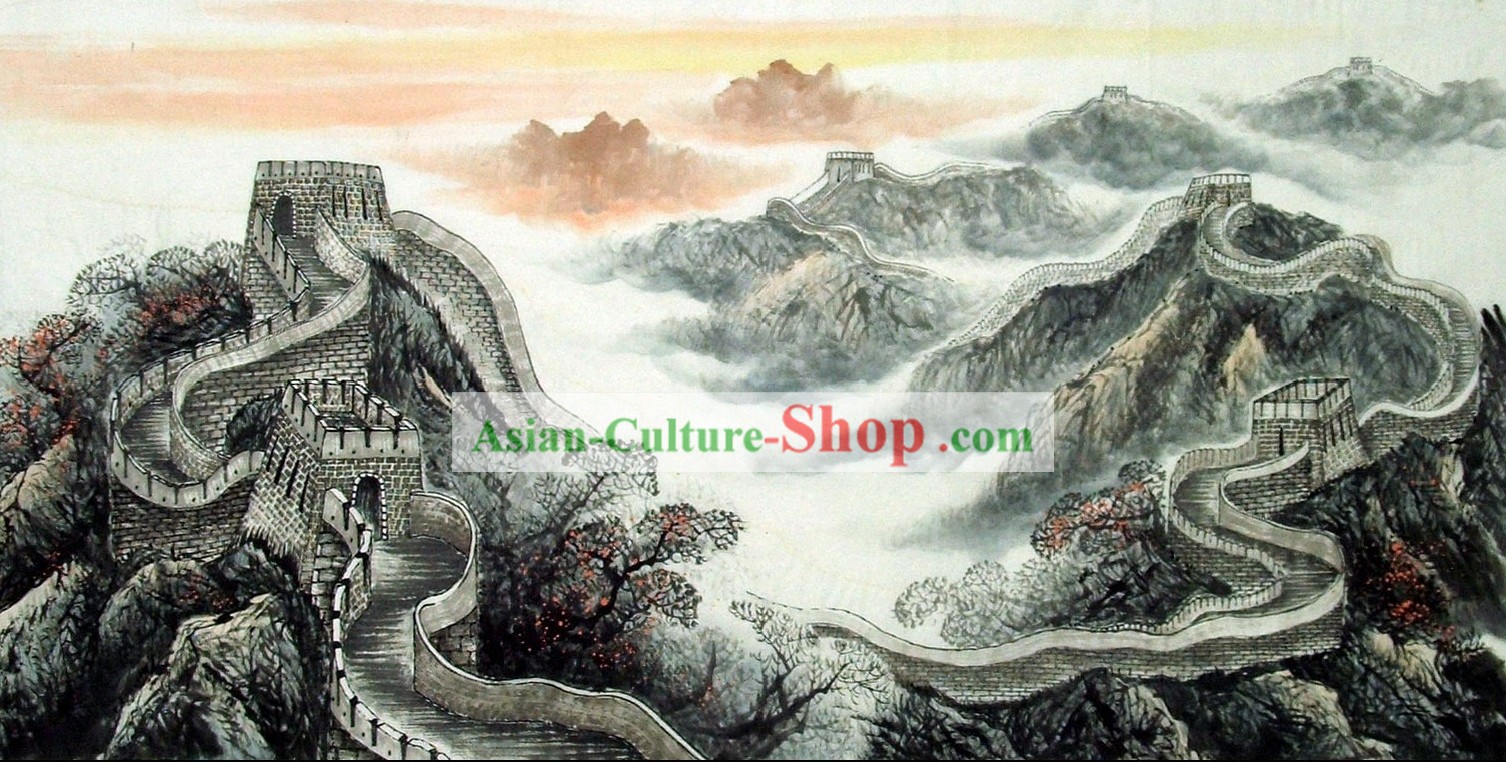 Traditional Chinese Painting - China Great Wall by Cheng Yuku