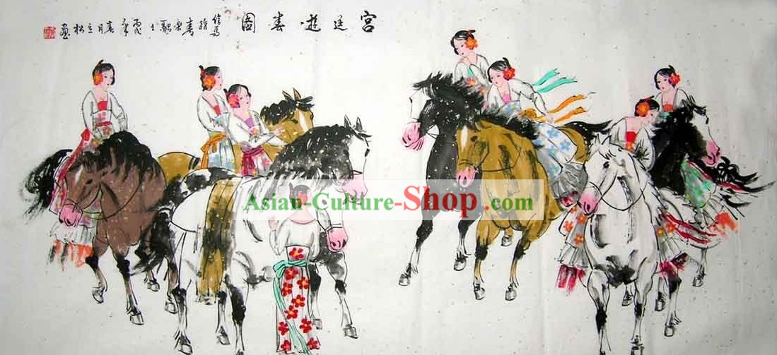 Peintures traditionnelles Palais Chinois - Lady Voyager par Li Song