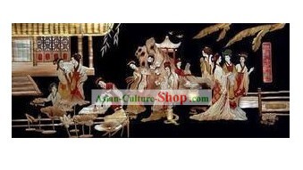 Large Ancient Chinese Dancer Painting Made of Wheat Stalk