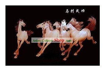 Chinese Handmade Grain Paintings - Galloping Horses
