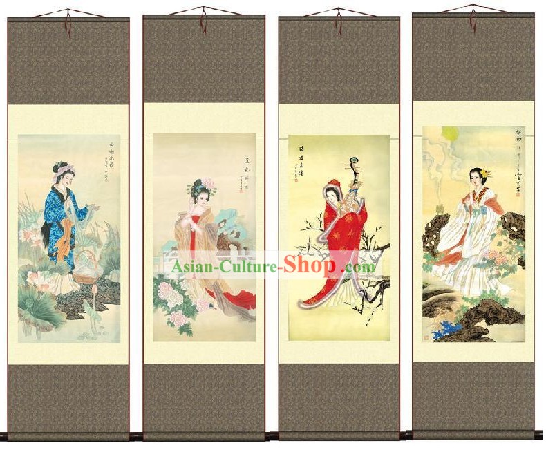 Chinese Silk Four Seasons Painting