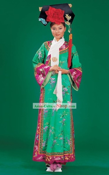 China Manchu Minority Dress and Hat Complete Set