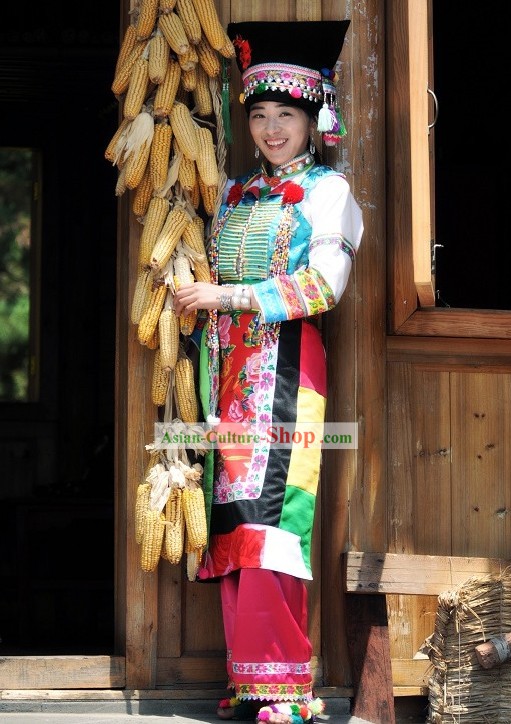 Blang/Bulang Nationality Dress and Hat Complete Set