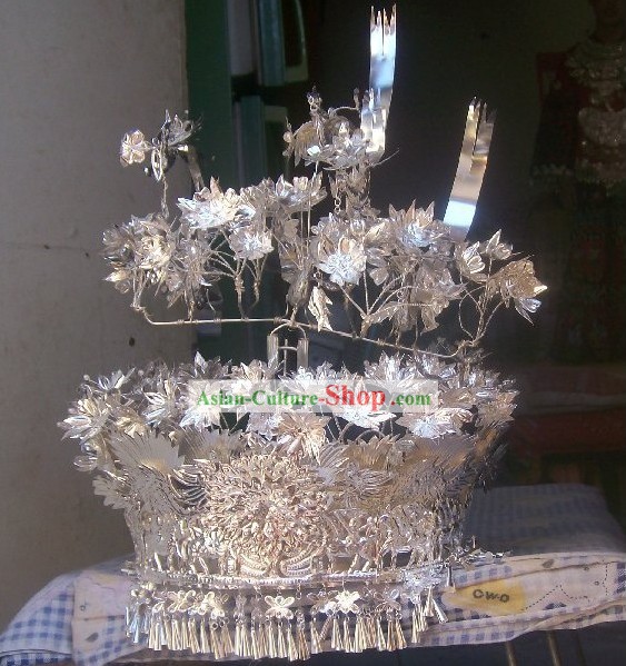 Traditional Large Silver Miao Crown