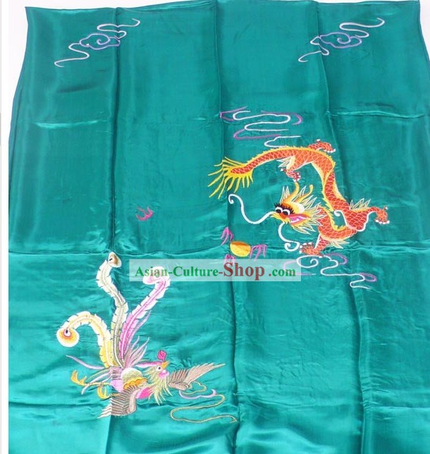 Chinese Embroidery Silk Bedcover - Dragon and Phoenix