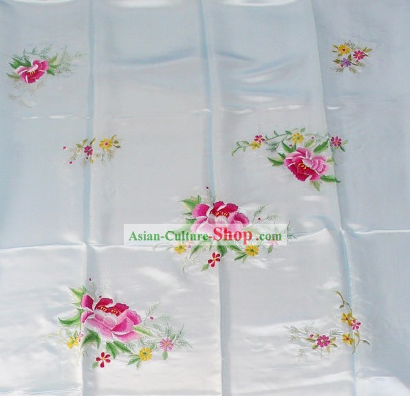 Chinese Embroidery Silk Bedcover - Peony
