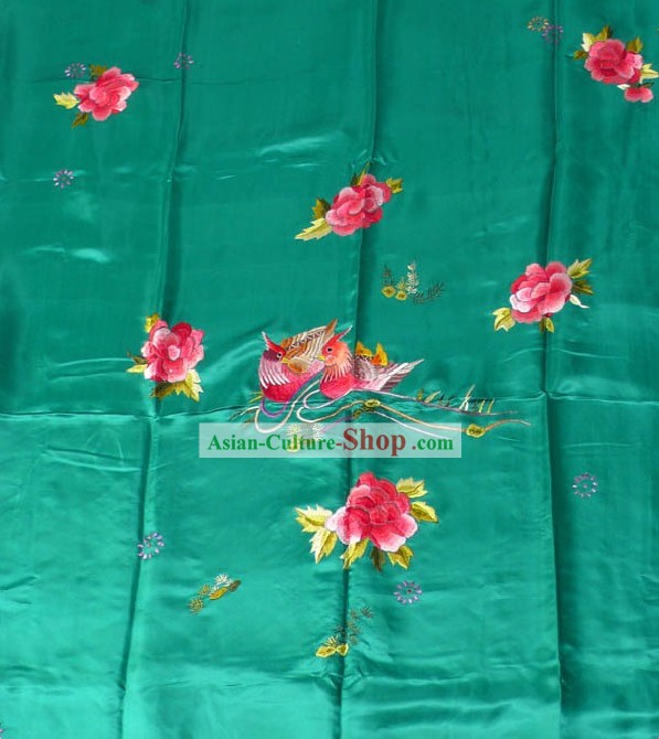 Chinese Classic Hand Embroidery Silk Bedcover - Mandarin Ducks