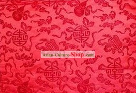 Traditional Red Fan Brocade Fabric