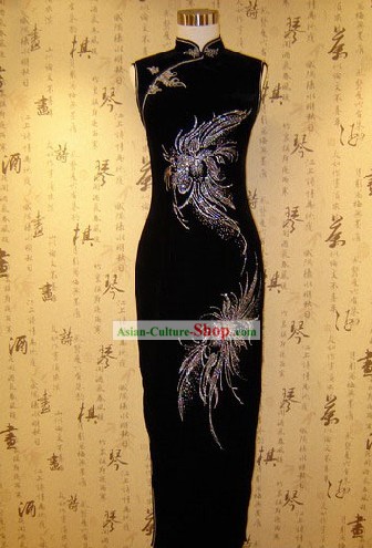 Traditional Handmade Velvet Cheongsam