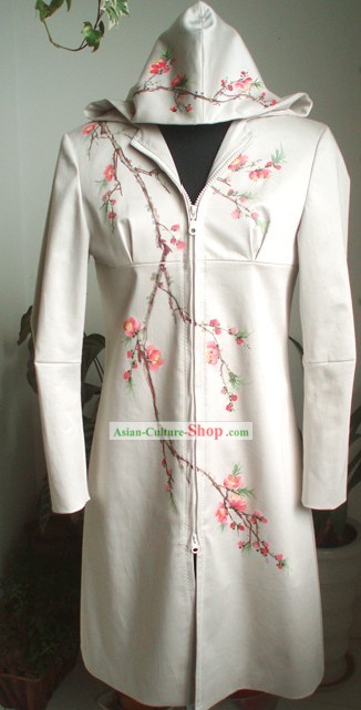 Traditional Mandarin Handmade Plum Blossom Dust Coat