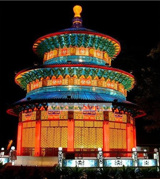 Traditional Chinese Handmade Electric Light up Temple of Heaven Lantern Set