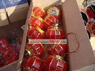 Traditional Chinese Happy Celebration Lucky Red Lantern Five Pieces Set