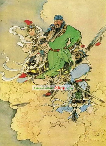 Chinese Film and Stage Performance and Photo Studio Traditional Painting Prop - Guan Yu Portrait