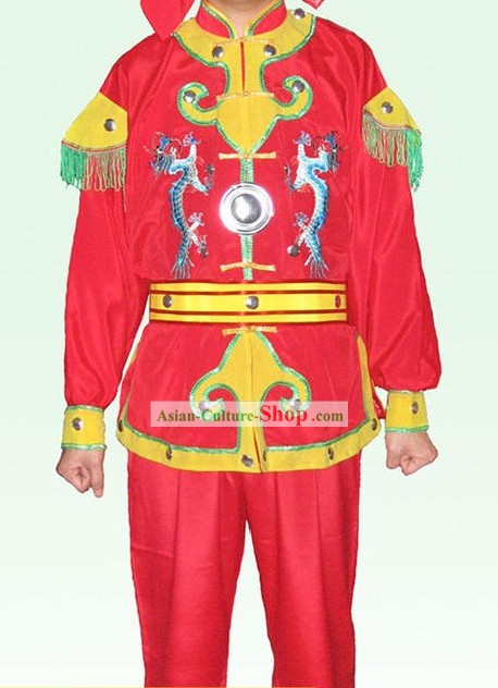 중국어 클래식 드래곤 무술 유니폼 세트