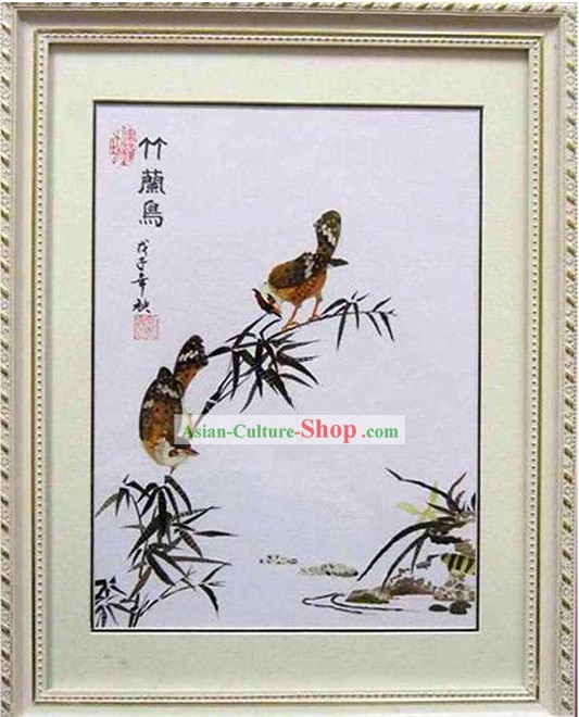 Pintura Handmade real Asa Borboleta - Bamboo e Aves