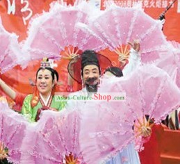 Tradicional China de flores grandes Fan Dance