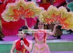 Dança Tradicional Chinesa Fan Handmade Grande Flor