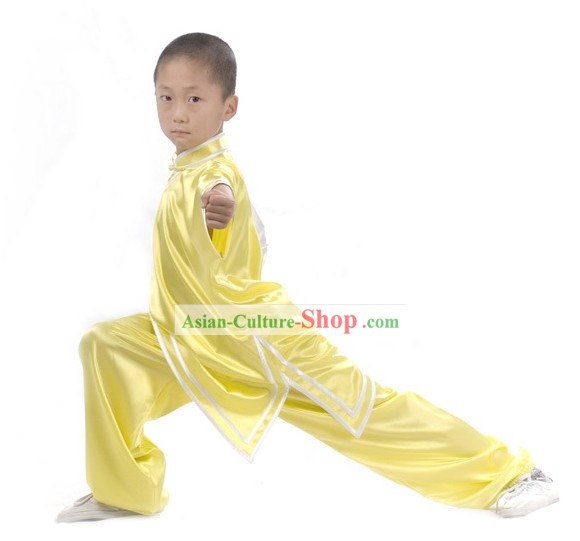 China Artes Marciales Profesionales de manga larga Tai Chi conjunto uniforme completo para niños