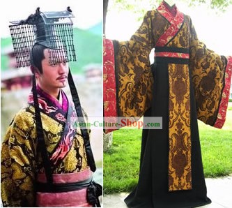 Chinese Ancient Han Emperor Male Costume Complete Set