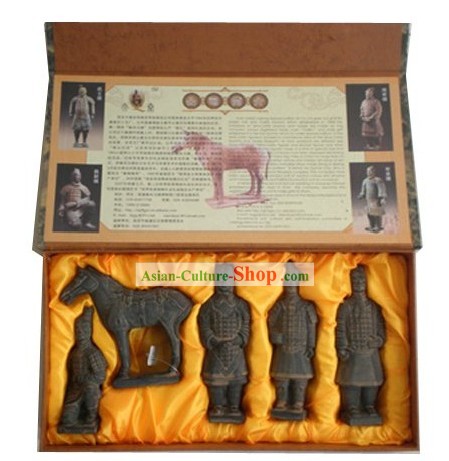 Chinese Xian Terra-cotta Figures Five Statues Set