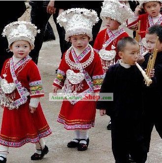 Chinese Traditional Miao Minority Outfit for Children