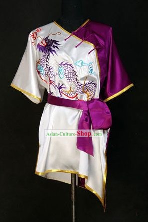 China Martial Arts Tai Chi Embroidered Dragon Uniform