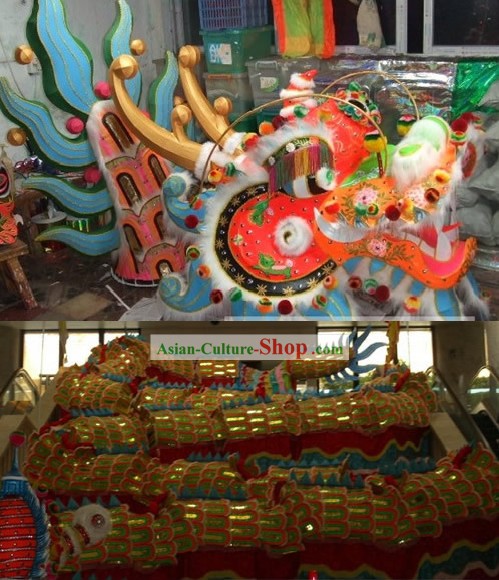 Large Luminous Supreme Long Wool Dragon Dance Equipment Whole Set