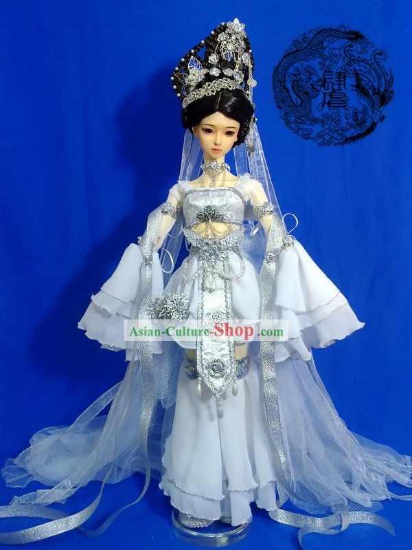 Chinese Ancient Princess Costume and Wig and Hair Accessories Complete Set