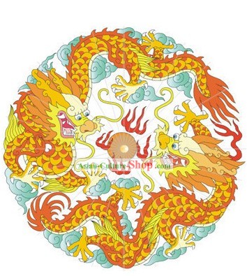 Chinese Wedding Dragon and Phoenix Umbrella