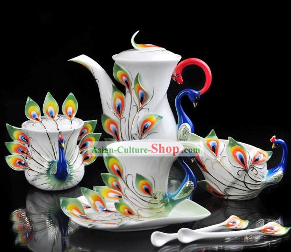 Chinese Classical Goldfish Ceramic Coffe Cups 21 Pieces Set