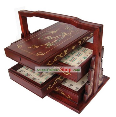 Supreme Traditional Chinese Mahjong Box and Mahjong Complete Set