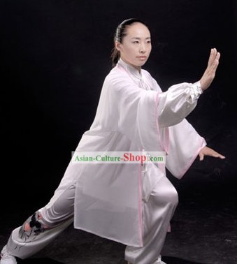 Chinese Classic Embroidered Flower Sifu Tai Chi Uniform Set