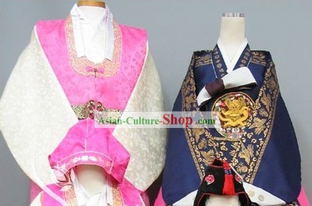 Traditional Korean Wedding Hanbok Dress for Couple